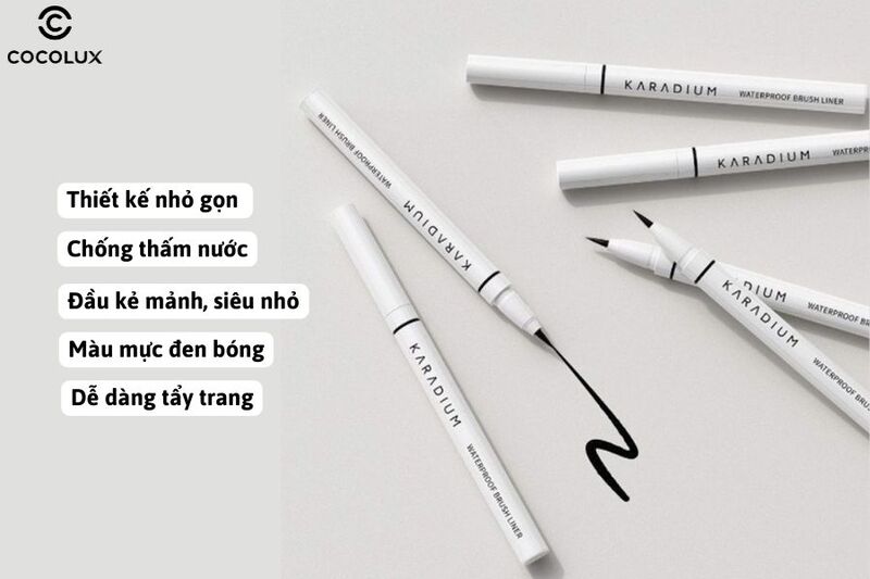 Ưu điểm của dạ kẻ mắt Karadium Waterproof Brush Liner 