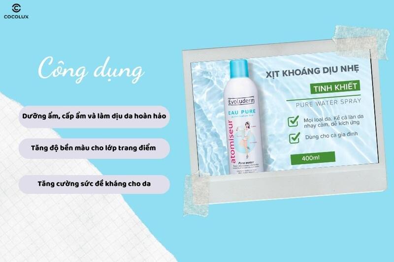 công dụng xịt khoáng Evoluderm