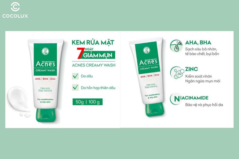 Sữa rửa mặt Acnes ngăn ngừa mụn 100g