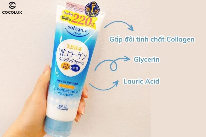Sữa rửa mặt Kose Softymo Collagen 220g