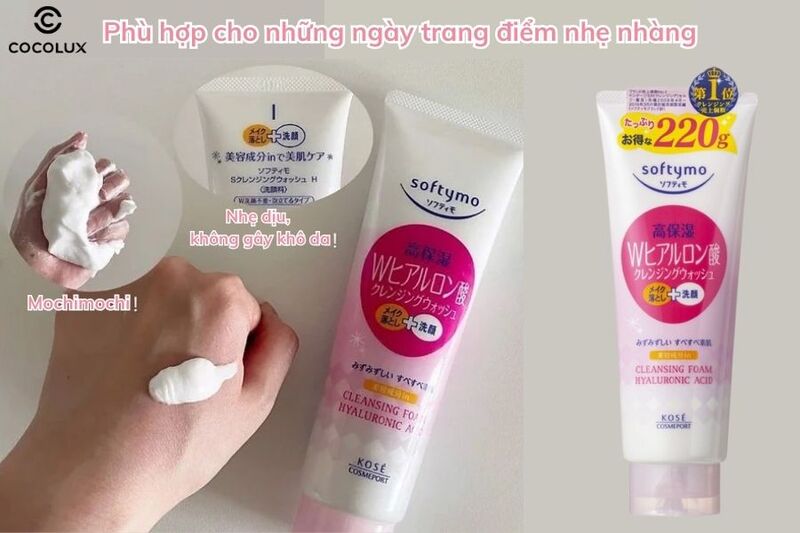 Sữa rửa mặt Kose Softymo&nbsp;Hyaluronic Acid 220g