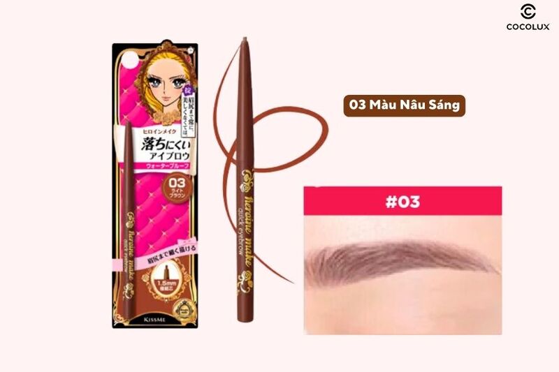 Chì Kẻ Mày Kissme Heroine Quick Eyebrow tone màu 03