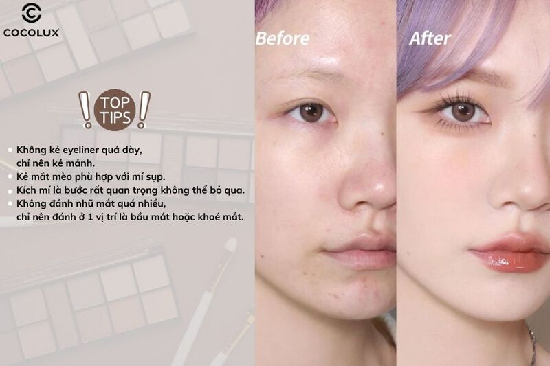 Tips trang điểm cho mắt sụp mí