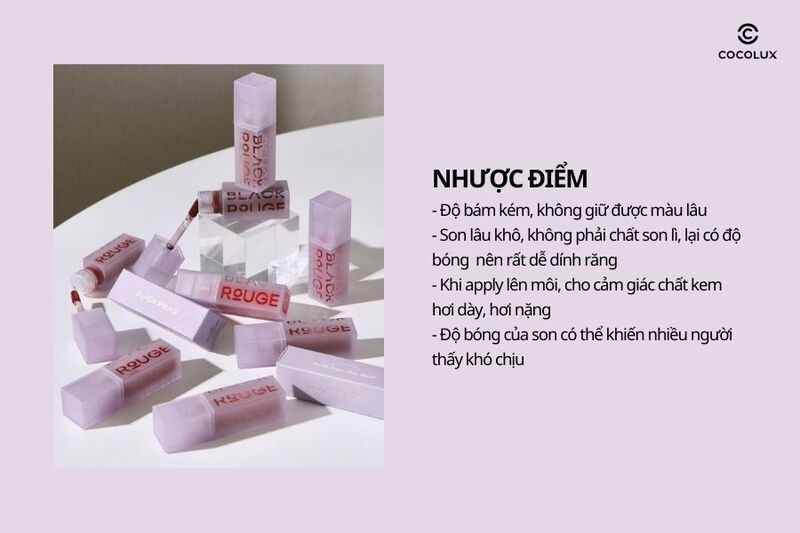 Nhược điểm của son Black Rouge Double Layer Over Velvet