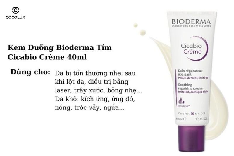 Kem dưỡng ẩm Bioderma Cicabio Creme dành nhiều loại da khác nhau 