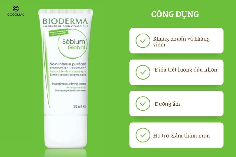 Ưu điểm của kem dưỡng Bioderma Sebium Global 