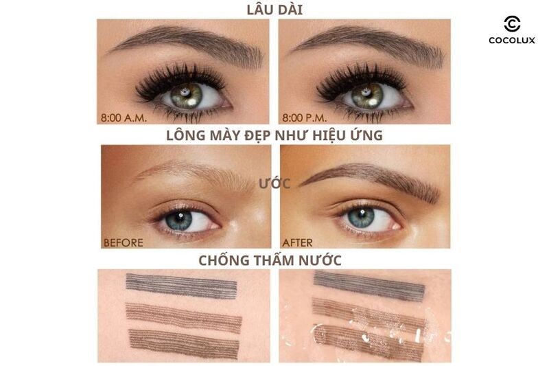 Công dụng tiêu biểu của bút phẩy sợi chân mày Focallure Fluffmax Tinted Brow Ink Pen