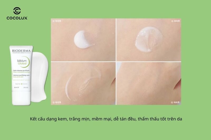 Kết cấu của kem dưỡng Bioderma Sébium Global Cream