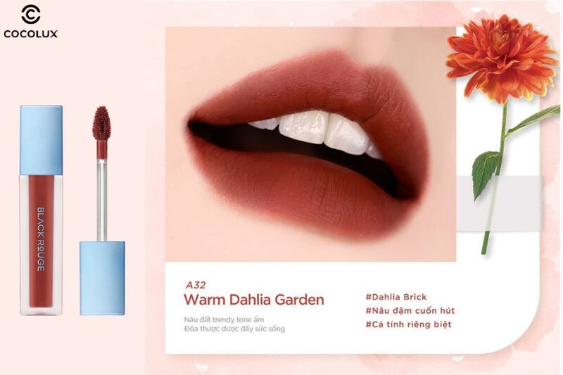 ​​​​​​​Son kem Black Rouge Air Fit Velvet Tint Ver 6 Blueming Garden m&agrave;u A32 Warm Dahlia Garden