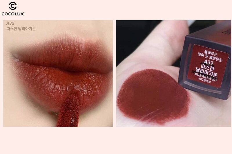 ​​​​​​​Trải nghiệm sử dụng son kem Black Rouge Air Fit Velvet Tint Ver 6 Blueming Garden m&agrave;u A32