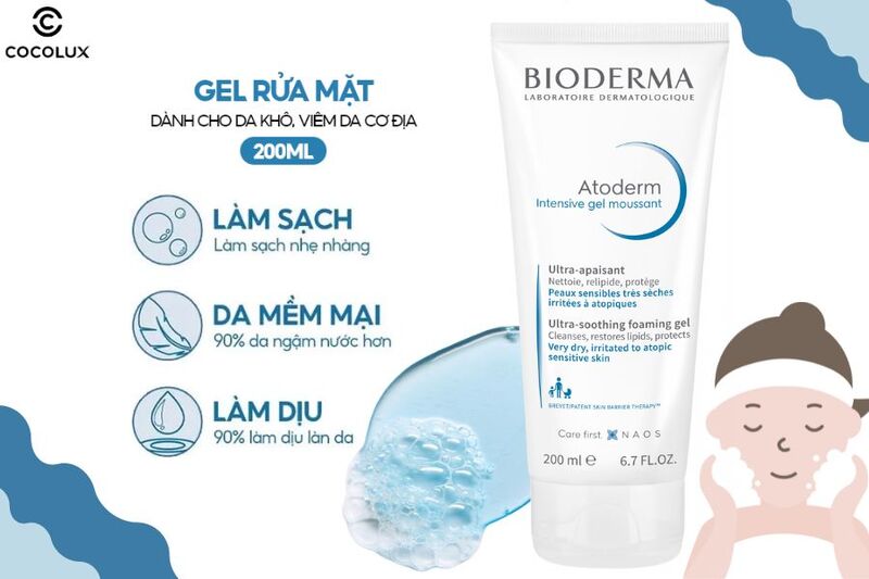 ​​​​​​​Sữa rửa mặt Bioderma Atoderm Intensive Gel Moussant