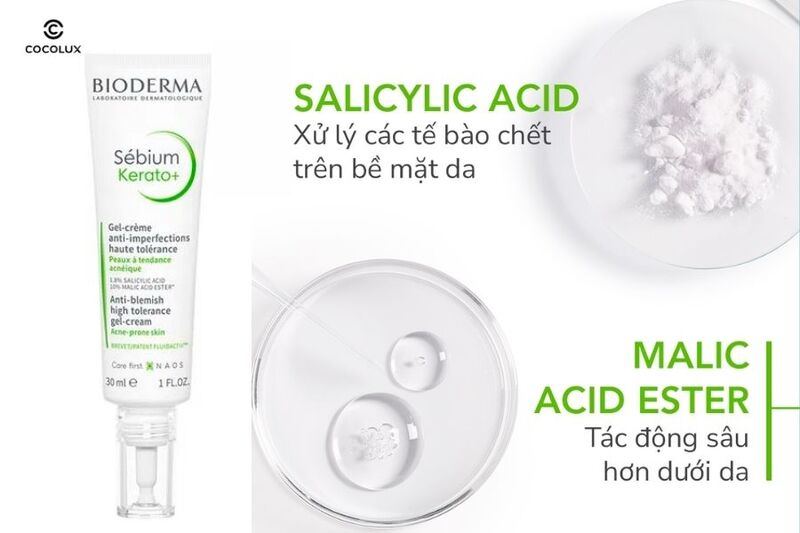 Th&agrave;nh phần nổi bật của Kem dưỡng Bioderma Sebium Kerato