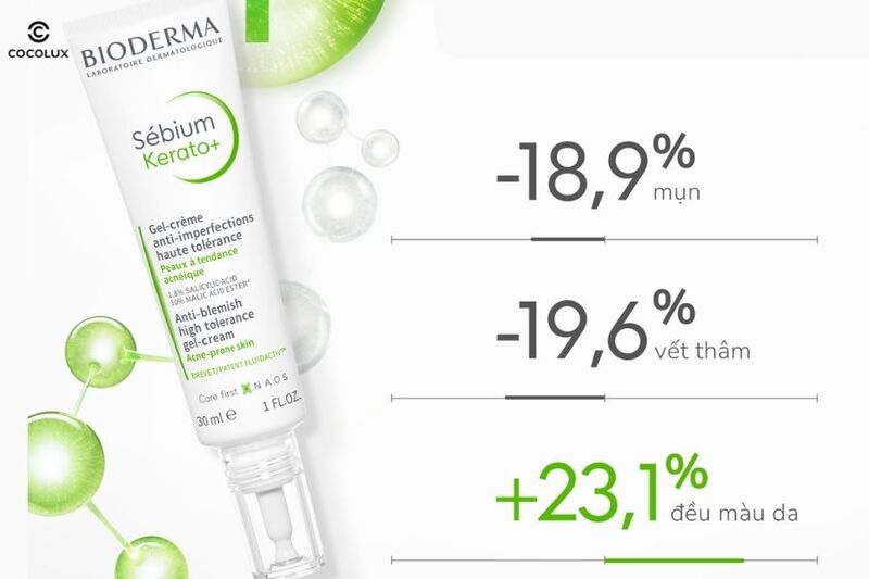 Hiệu quả trị mụn ngừa vết th&acirc;m của Kem dưỡng Bioderma Sebium Kerato