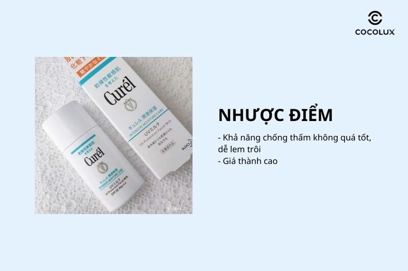 Nhược điểm của sữa chống nắng Curel cho da khô, nhạy cảm SPF30 PA+++ 30ml