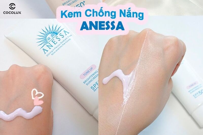 Gel Chống Nắng Anessa Brightening UV Sunscreen có chất kem mềm mịn, ướt