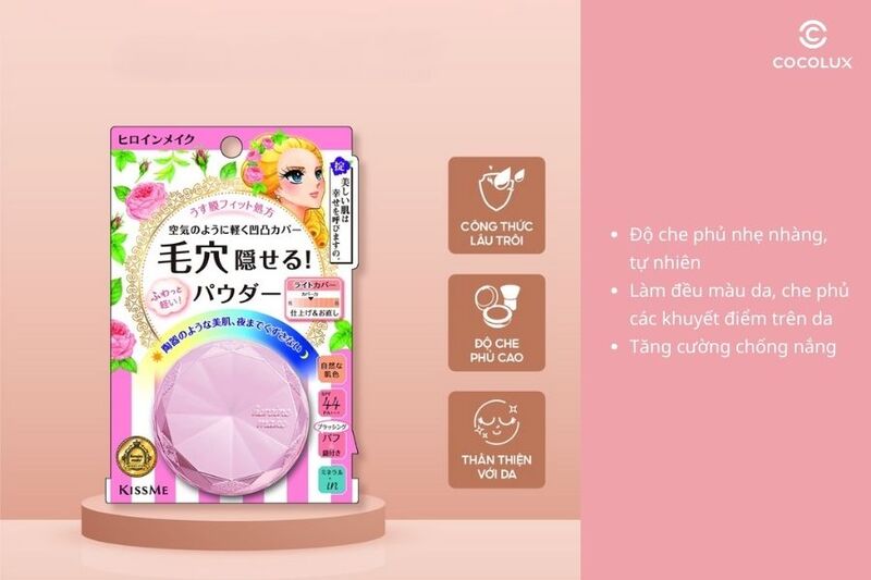 C&ocirc;ng dụng của&nbsp;phấn phủ Kiss Me Heroine Make Long Stay Powder Air Veil SPF44 PA+++ 5g