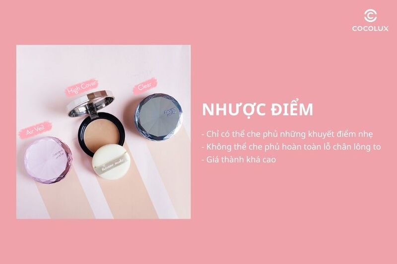 Nhược điểm&nbsp;của&nbsp;phấn phủ Kiss Me Heroine
