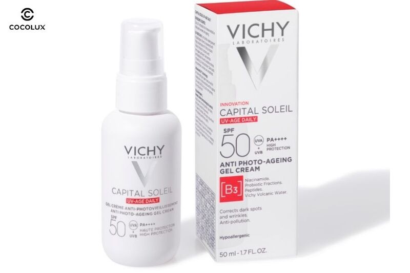 Thiết kế bao b&igrave; Gel Chống Nắng Vichy Capital Soleil UV Age Daily SPF 50 PA++++