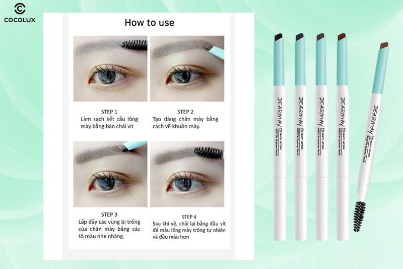 C&aacute;ch kẻ l&ocirc;ng m&agrave;y với ch&igrave; kẻ m&agrave;y Dearmay Sketch Eyebrow Pencil