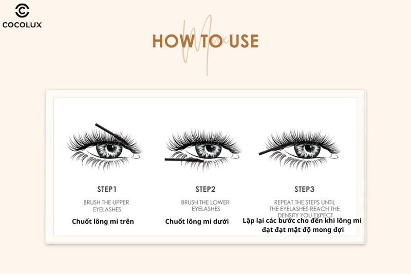 C&aacute;ch chuốt mi với Mascara Focallure l&agrave;m d&agrave;i d&agrave;y cong mi chống thấm nước l&acirc;u tr&ocirc;i