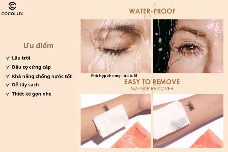 Ưu điểm của Mascara Focallure l&agrave;m d&agrave;i d&agrave;y cong mi chống thấm nước l&acirc;u tr&ocirc;i