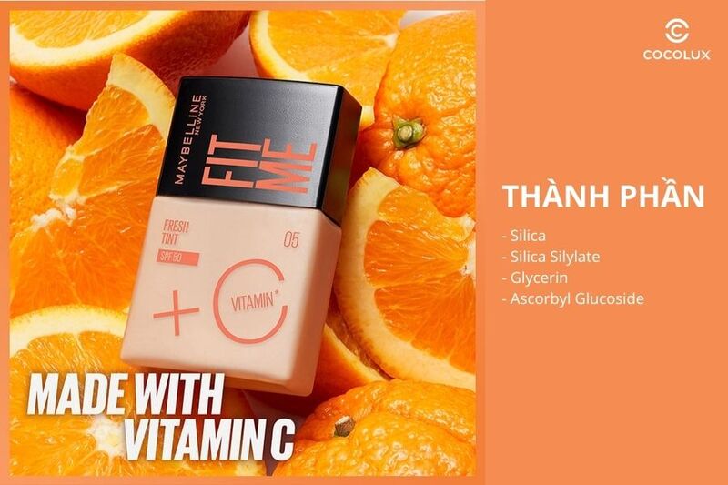 Thành phần chính của kem nền Maybelline Fit Me Foundation Fresh Tint SPF50