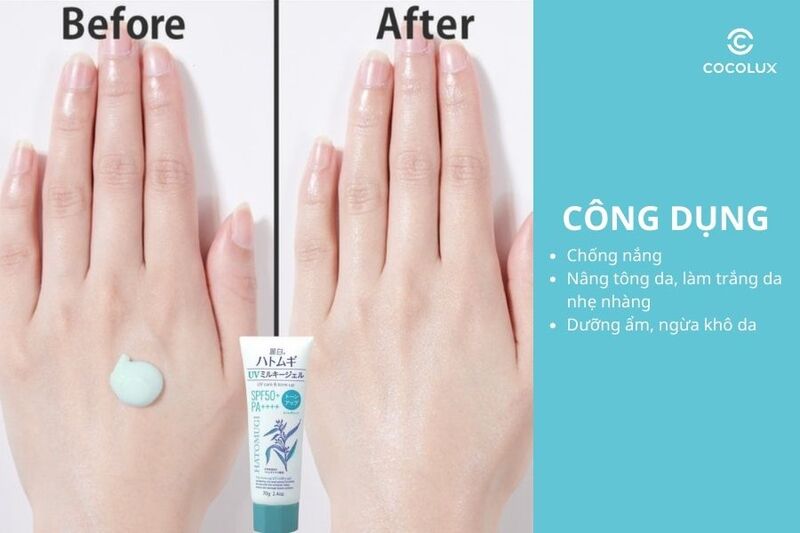 Công dụng của kem chống nắng Hatomugi UV Care & Tone Up