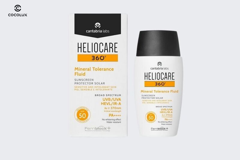 Thiết kế bao bì của Kem chống nắng Heliocare 360 Mineral Tolerance Fluid SPF 50