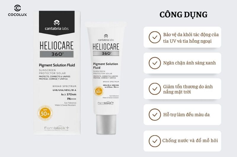 Công dụng chính của Kem chống nắng Heliocare Pigment Solution Fluid