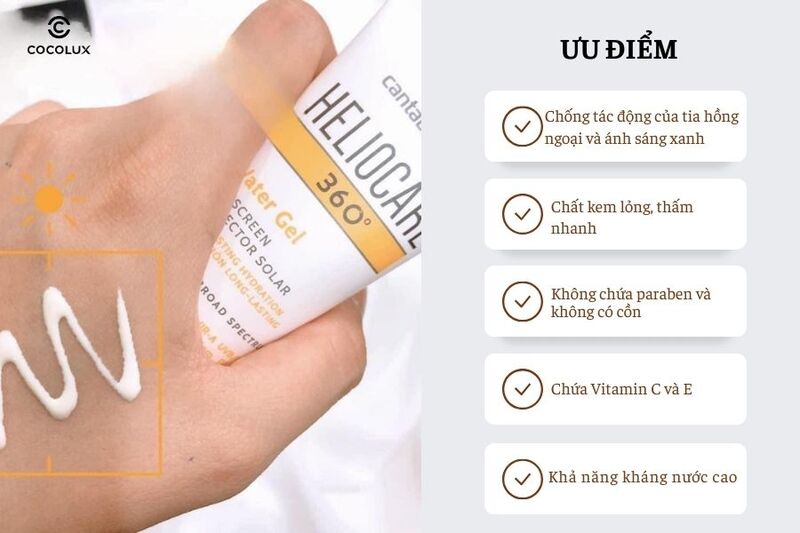 Ưu điểm của Kem chống nắng Heliocare 360 Water Gel SPF 50+