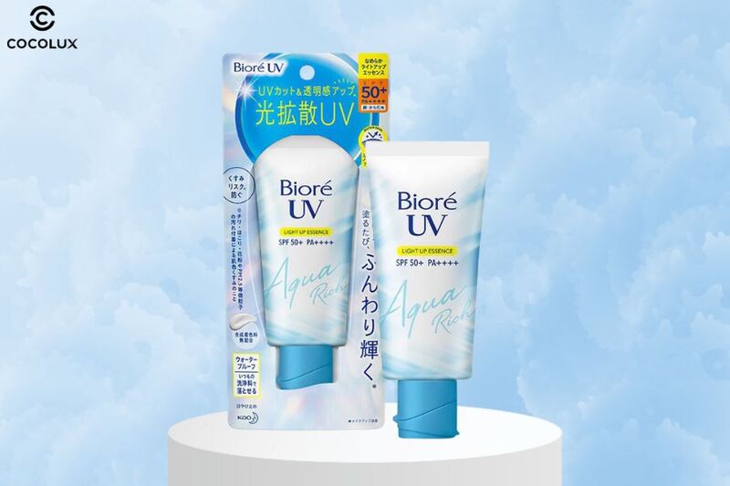 Thiết kế của kem chống nắng Bioré UV Aqua Rich Light Up Essence