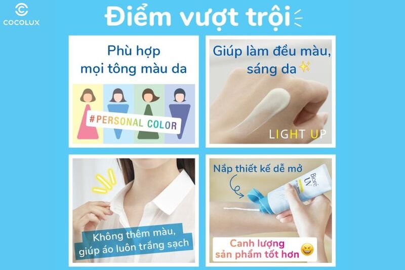 Ưu điểm của kem chống nắng Bioré UV Aqua Rich Light Up Essence