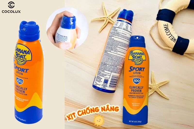 Thiết kế của xịt chống nắng Banana Boat Sport SPF 100 170g