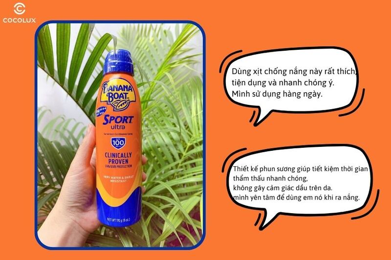 Trải nghiệm sử dụng xịt chống nắng Banana Boat Sport SPF 100 170g