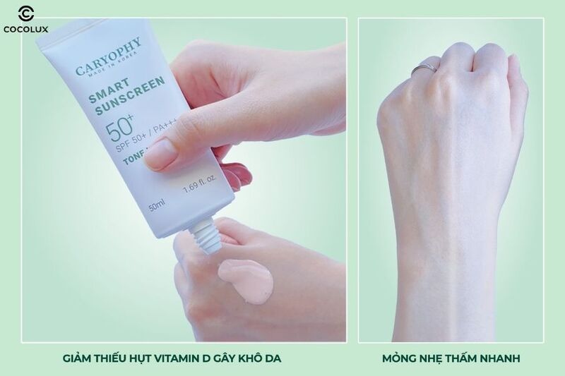 Kết cấu của kem chống nắng Caryophy Smart Tone Up ngừa mụn 50ml