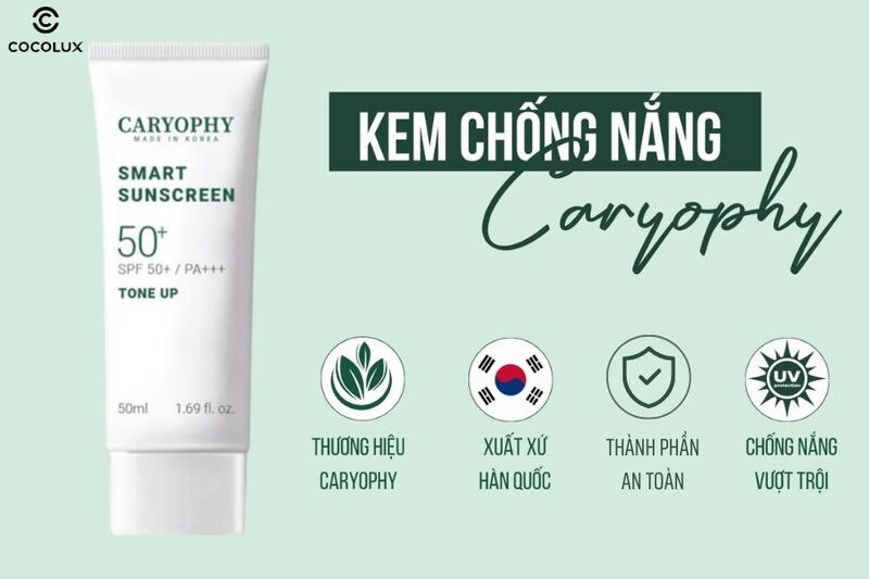 Ưu điểm của kem chống nắng Caryophy Smart Tone Up ngừa mụn 50ml