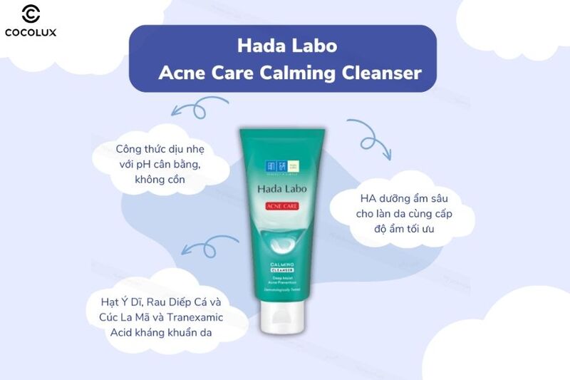 Thành phần chính của kem rửa mặt Hada Labo Acne Care Calming Cleanser
