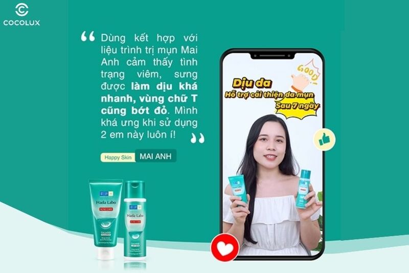 Trải nghiệm sử dụng kem rửa mặt Hada Labo Acne Care Calming Cleanser 