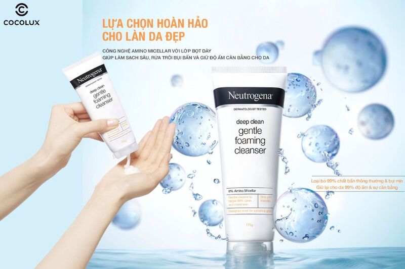 Kết cấu của sữa rửa mặt Neutrogena làm sạch & kiểm soát nhờn