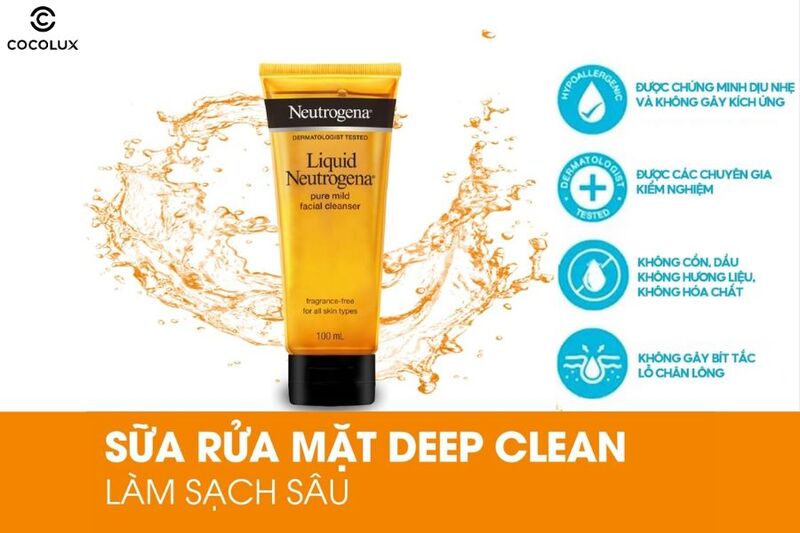 ​​​​​​​Thành phần chính của sữa rửa mặt Neutrogena dịu nhẹ dành cho mọi loại da