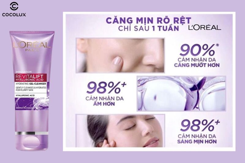 Trải nghiệm sử dụng sữa rửa mặt Loreal Revitalift Hyaluronic Acid cấp ẩm