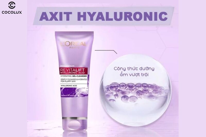 Thành phần chính của sữa rửa mặt Loreal Revitalift Hyaluronic Acid cấp ẩm