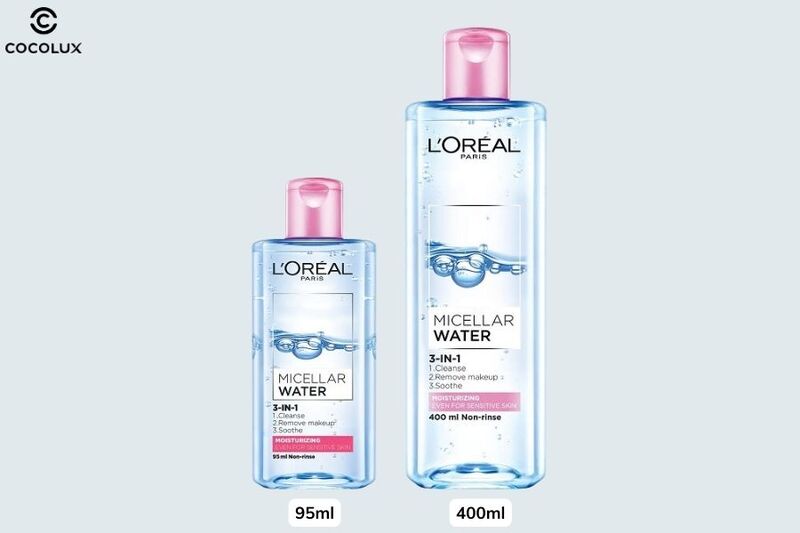 Thiết kế của nước tẩy trang Loreal Micellar Water dưỡng ẩm cho da thường khô 