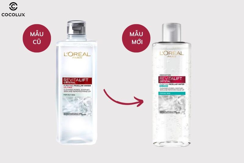 Thiết kế của nước tẩy trang Loreal Revitalift Crystal đa năng 3in1 kiềm dầu