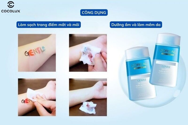 Công dụng chính của nước tẩy trang mắt môi Loreal