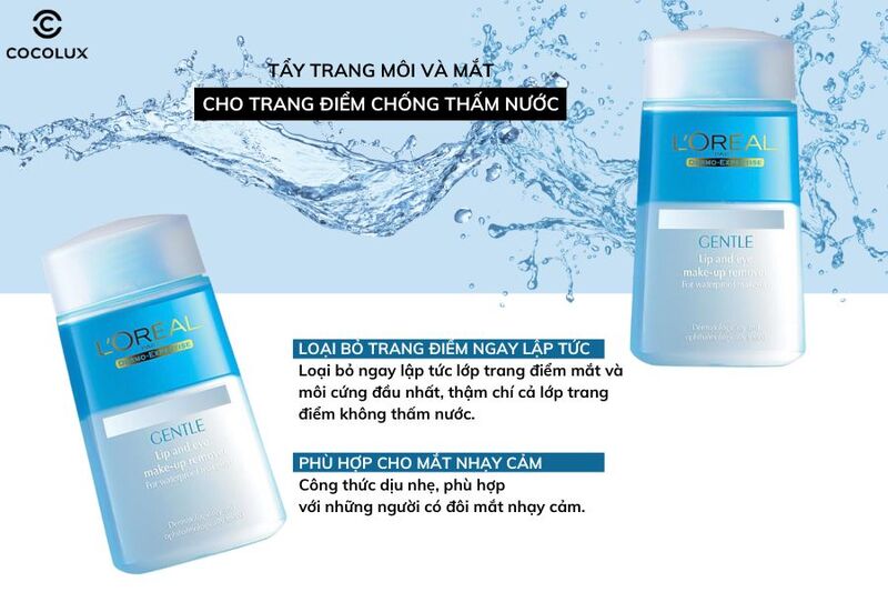 Ưu điểm của nước tẩy trang mắt môi Loreal
