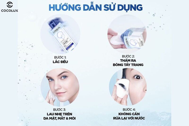 Cách sử dụng nước tẩy trang L’Oreal