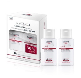 Combo 2 Sữa Rửa Mặt Eucerin pH5 Sensitive Skin Facial Cleanser Dịu Nhẹ Cho Da Nhạy Cảm 100ml