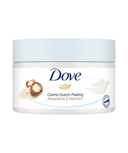 Tẩy Tế Bào Chết Body Dove Creme Dusch Peeling Macadamia & Reismilch 225ml 
