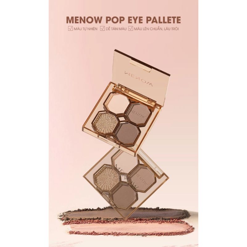 Bảng Mắt MENOW Pop Eye Palette 4 Ô Màu Tự Nhiên Lâu Trôi